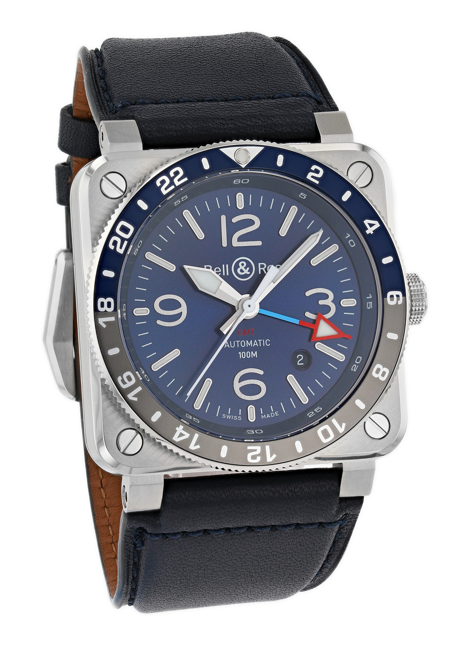 Bell Ross BR 03 93 GMT BLUE BR0393 BLU ST SCA Uhrinstinkt